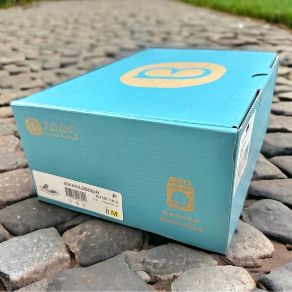 NIB Bzees New Wave Platform Wedge Slide Sandals Greenleaf 8M 38 - Picture 10 of 16